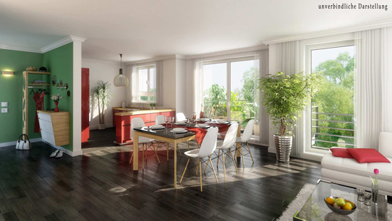 Intelligente Haustechnik fällt nicht auf - und lässt sich mittlerweile mit wenig Aufwand in Wohnräumen installieren. Unser Fotos stammt von dem Neubauprojekt "Mehrfamilienhaus Hauptstraße" 