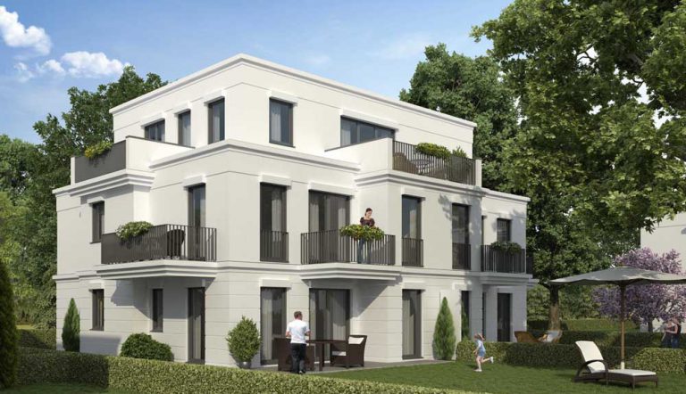 Real estate as capital investment - an example: 'Stadtvillen-Ensemble Wachtelweg' from property deveoper RS Wohnbau GmbH in München