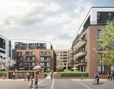 Ein weiteres Neubauprojekt in Bahrenfeld, Fertigstellung voraussichtlich Frühjahr 206: Stahltwiete. Foto: Grossmann & Berger