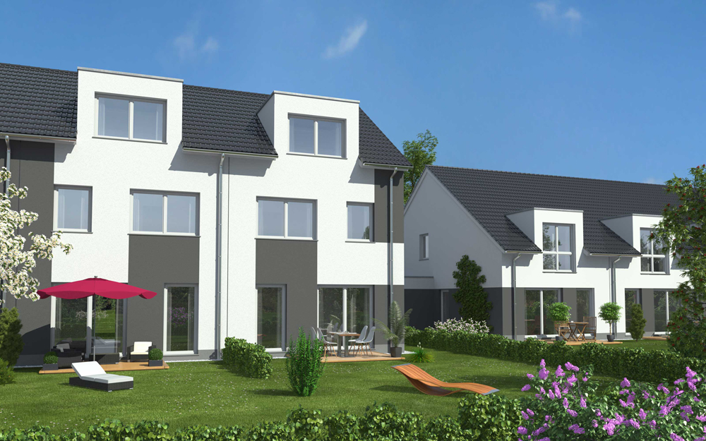 Moderne Architektur am Rande der Metropole: Schnelsener Stadthausvillage. Foto: ACCENTIS Bau