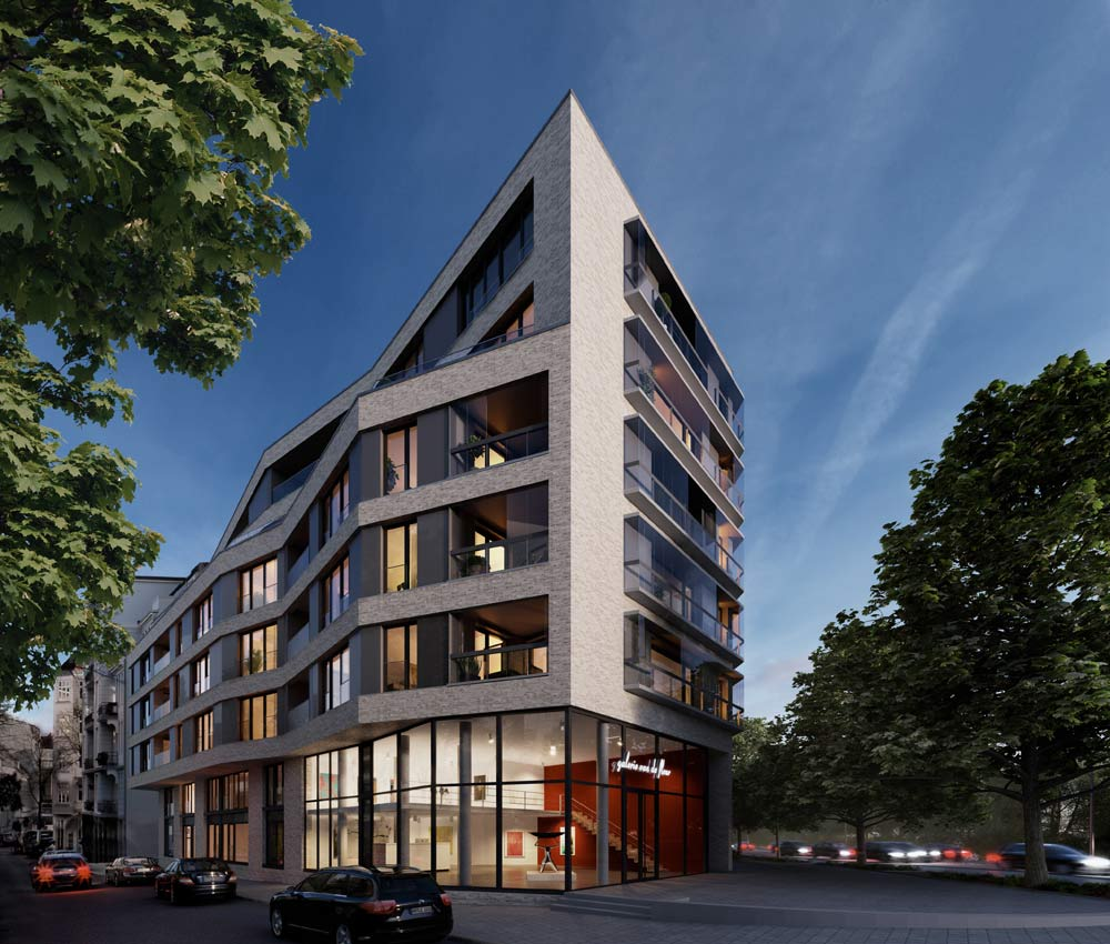Kein Wohnturm, dennoch anspruchsvolle Architektur: das Neubauprojekt "Panorama Suites" in Rotherbaum. Bild: Engel & Völkers