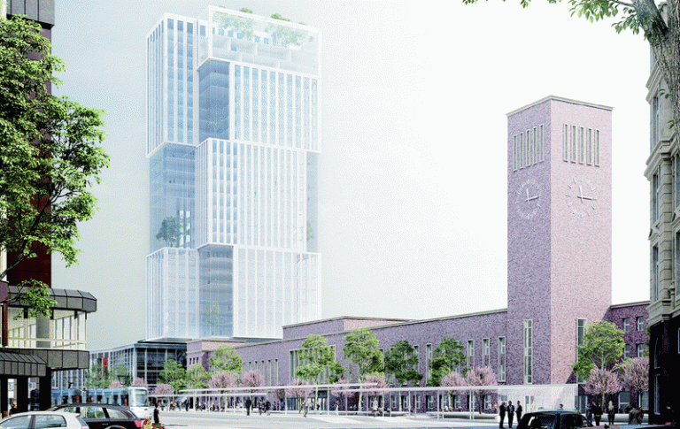 Der Siegerentwurf, der mit der Platzgestaltung überzeugte, stammt von GTL Michael Triebswetter Landschaftsarchitekt (Kassel) mit Vössing Ingeneurgesellschaft mbH (Düsseldorf) und RKW Architektur + (Düsseldorf). Bild: GTL Michael Triebswetter Landschaftsarchitekt (Kassel) mit Vössing Ingeneurgesellschaft mbH (Düsseldorf) und RKW Architektur + (Düsseldorf).