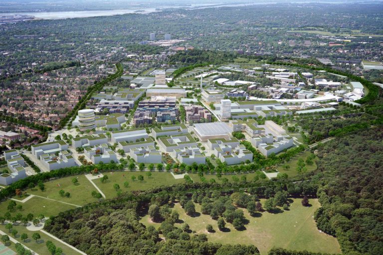 Ansicht von oben auf die „Science City Bahrenfeld“ (Bild: Freie und Hansestadt Hamburg).