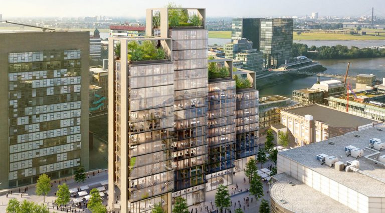 Hochhausprojekt an der Kaistraße 1 im Düsseldorfer Medienhafen
