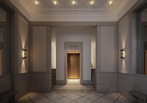Blick ins Foyer von „HAUS BENNETT“ (Bild: Ralf Schmitz GmbH & Co. KGaA).