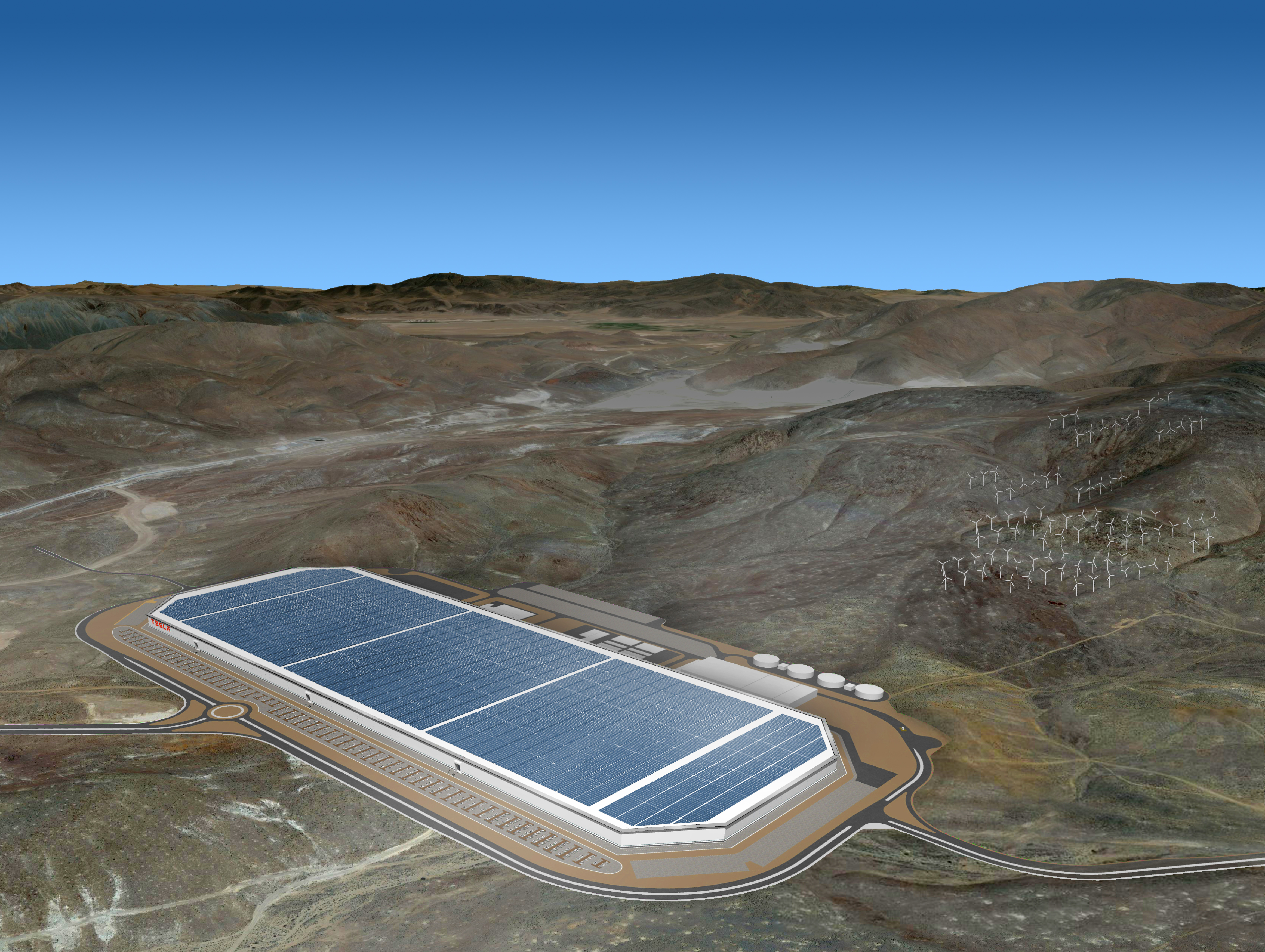Die Gigafactory 1 von Tesla in Nevada, USA (Bild: Tesla).
