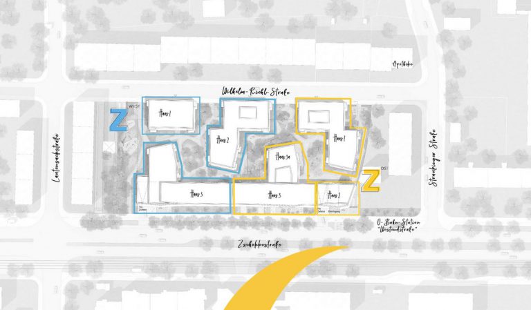 Skizze Neubau-Quartier Z in Laim