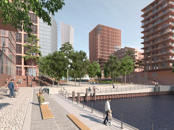 Amerigo-Vespucci-Platz im Elbbrücken-Quartier