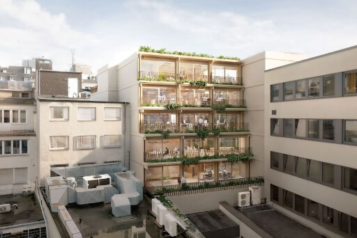 Der Innenhof des Neubau-Projekts in der Hohe Straße 93-99