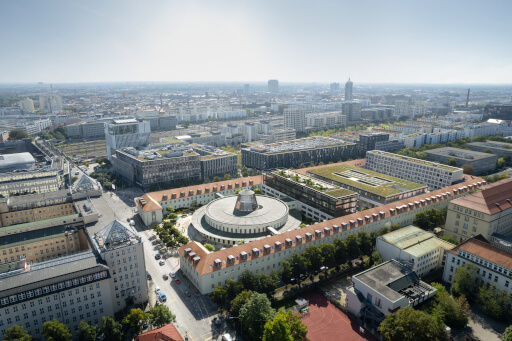Eine Luftaufnahme der ehemaligen Arnulfpost in München. Jetzt zieht Google an den Hightech-Standort.