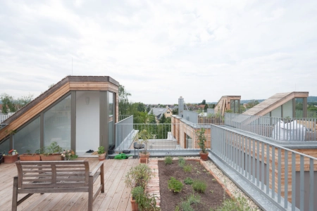 Dachterrassen-Blick der alten Tabakfabrik in Dresden.