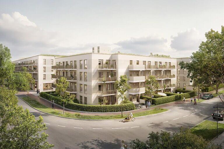 Neubauquartier mit Wohnungen von Instone